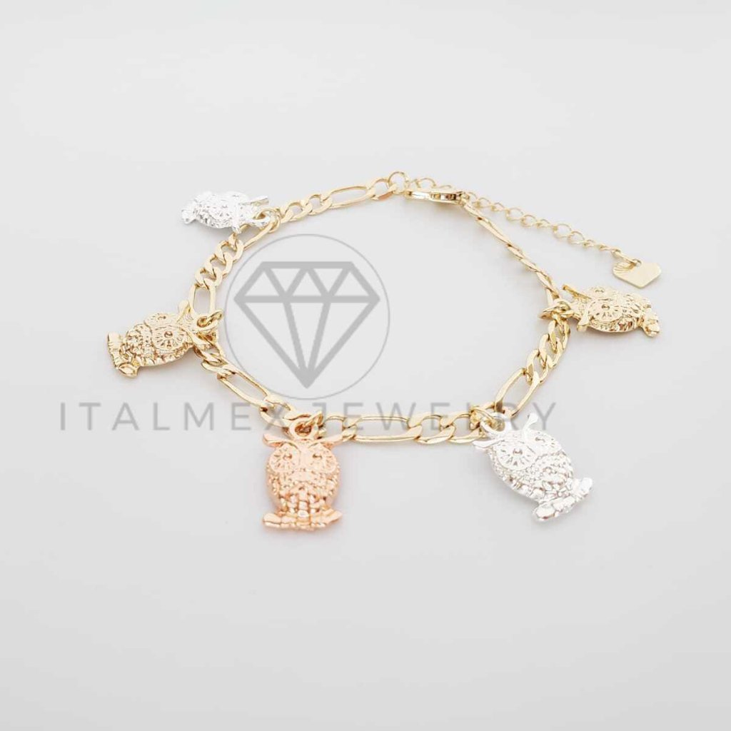 18k Gold Plated Owl Pendant Bracelet |Pulsera